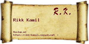 Rikk Kamil névjegykártya